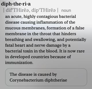 Definition of diphtheria.