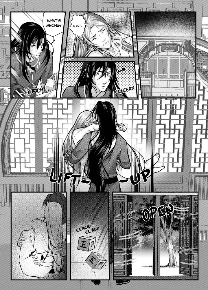 H: What’s wrong?
X: O-out…

Hua Cheng throws the dices and the doors open, leading to outside.