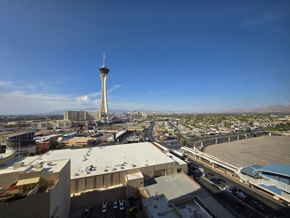 A view of Las Vegas, including the Strat tower