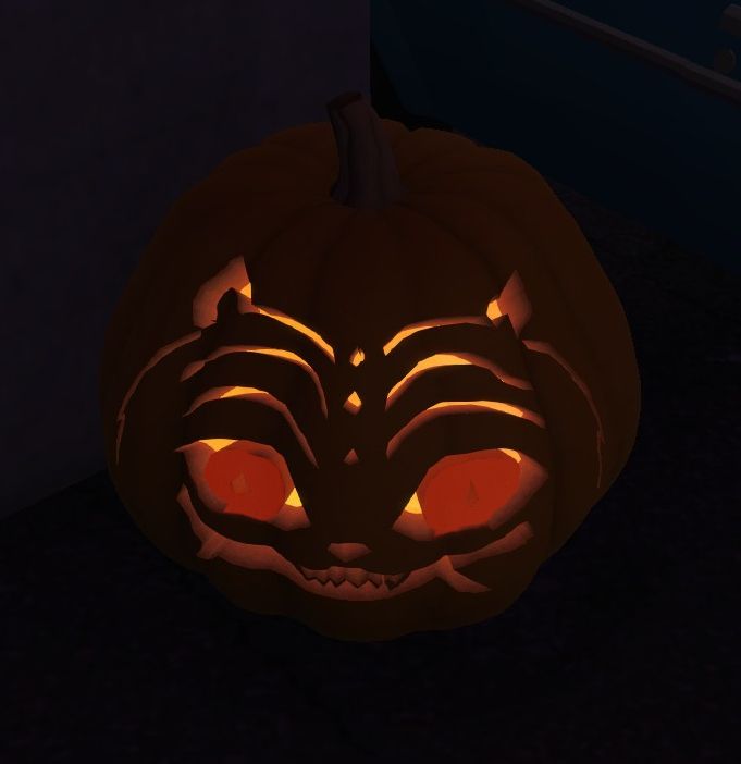 A pumpkin carving of the tiger from Kpop Demon Hunters