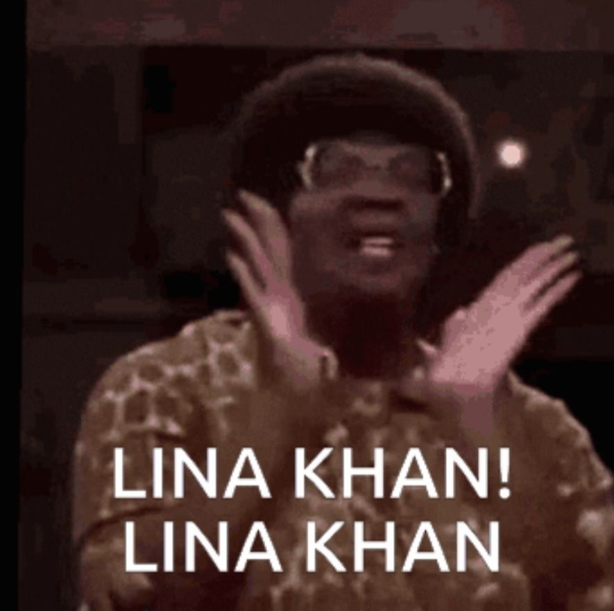 Nutty Professor Mom clapping hands saying LINA KHAN! LINA KHAN!