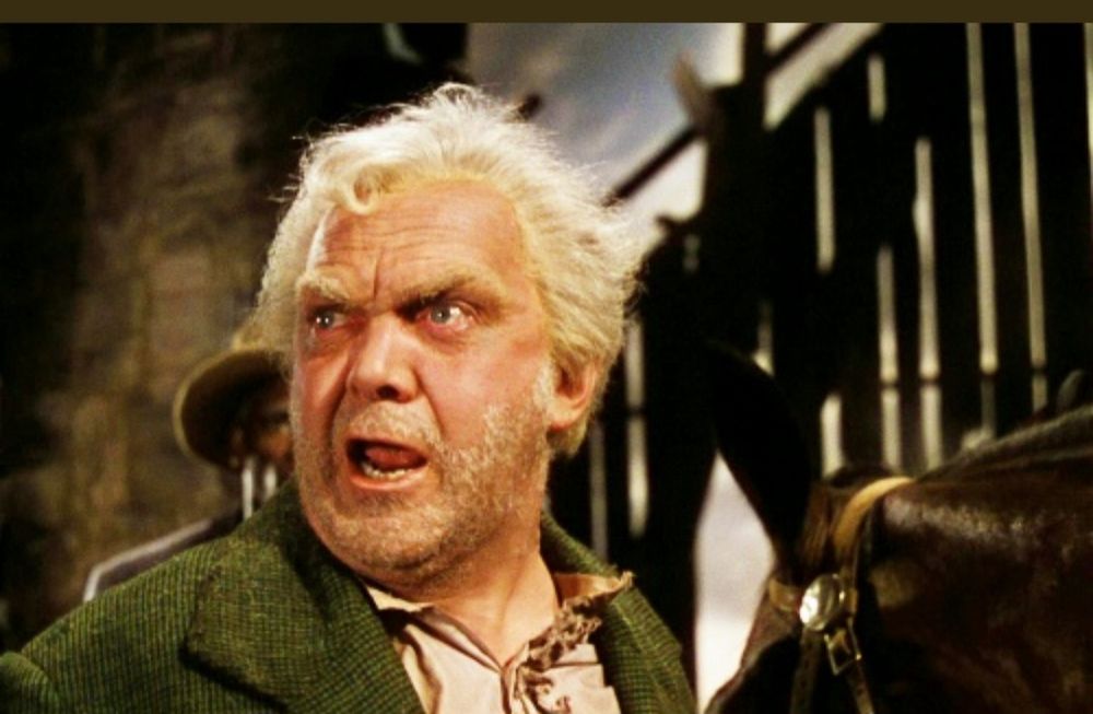 Actor Thomas Mitchell as Gerald O'Hara after a mental break in Gone With the Wind.