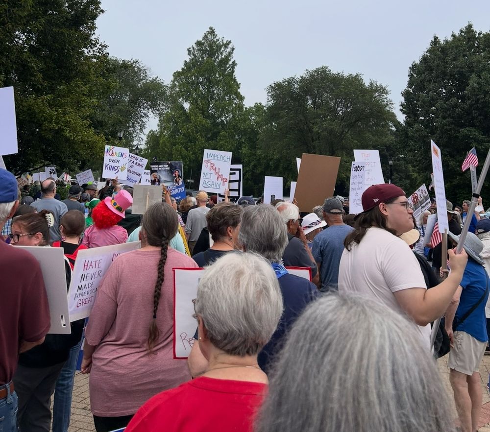 No Kings rally at Delaware State Capital with people and signs