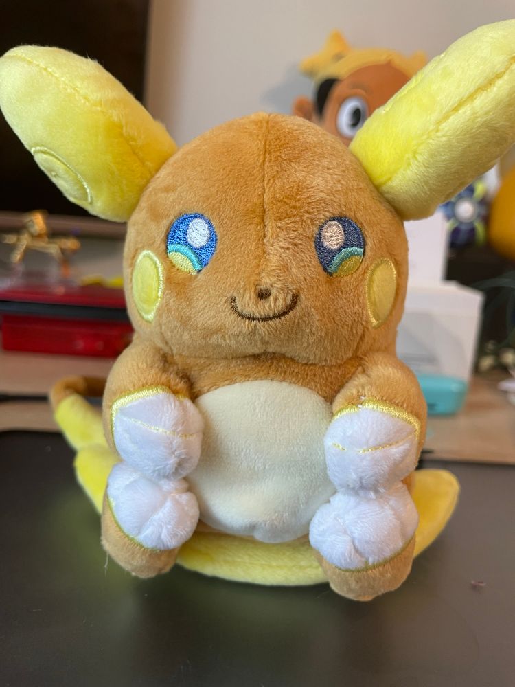 A Raichu Pokémon fit plush