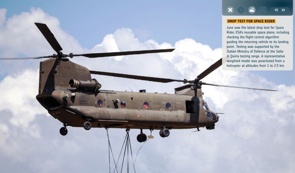 Image of the helicopter that was used for Space Rider's drop Test for Space Rider in June 2025.