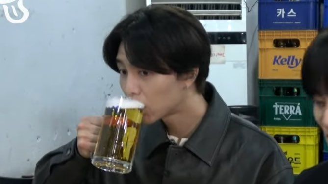 Johnny nct drinking beer