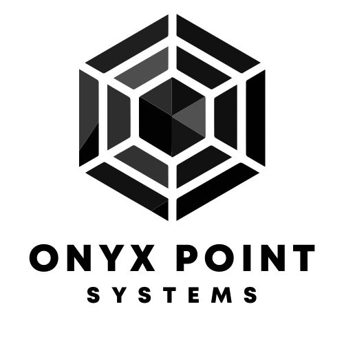 Stylized hexagon logo above text that reads: Onyx Point Systems