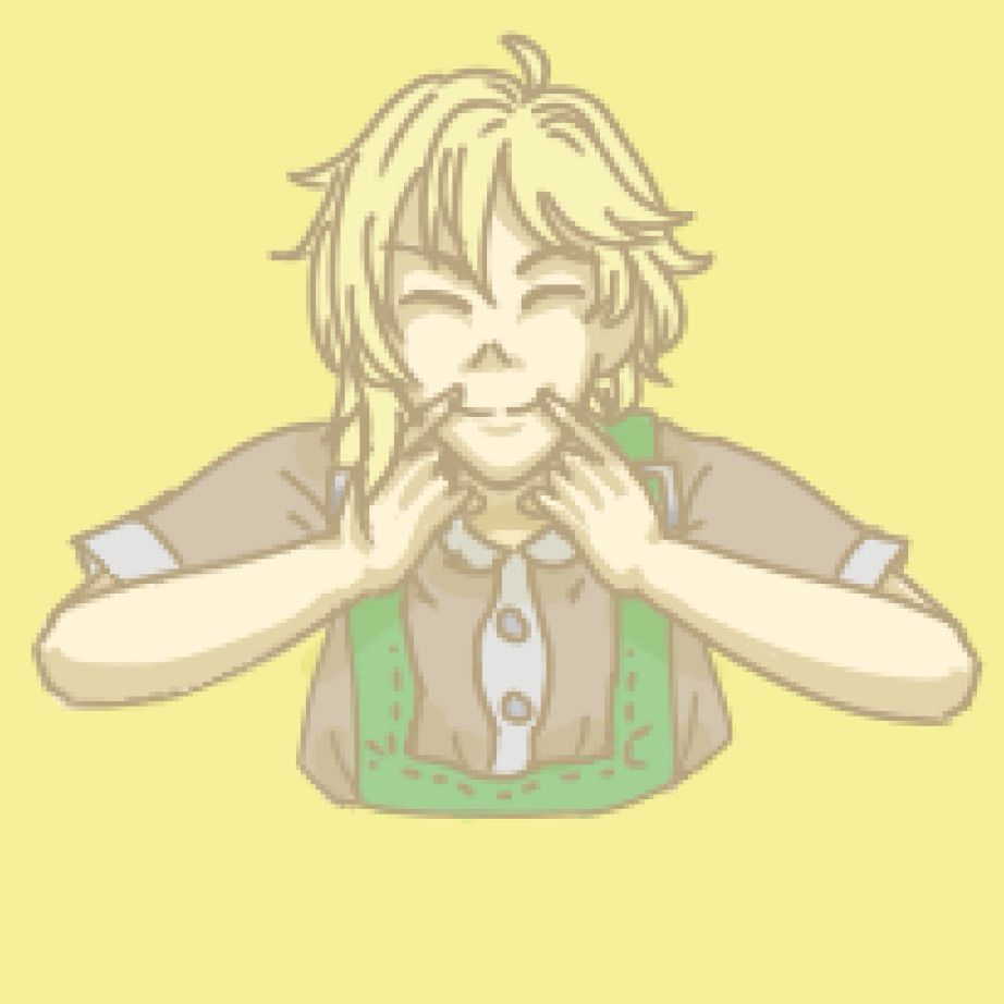 digital doodle of nazuna nito drawing a smile on his lips with his fingers
