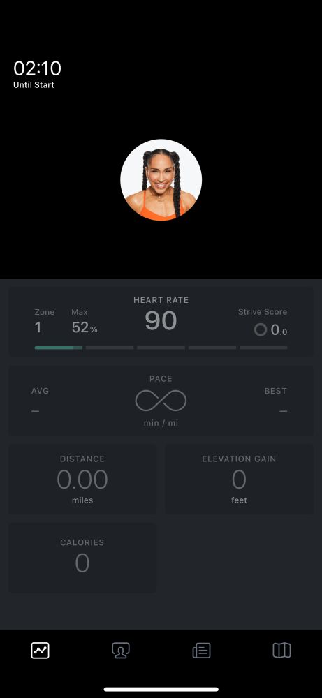 Screenshot of peloton workout 