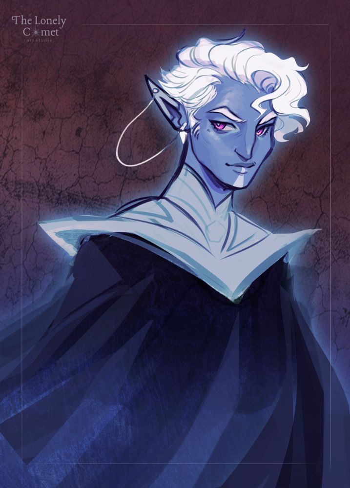 Half body drawing of Essek Thelyss from Critical Role
