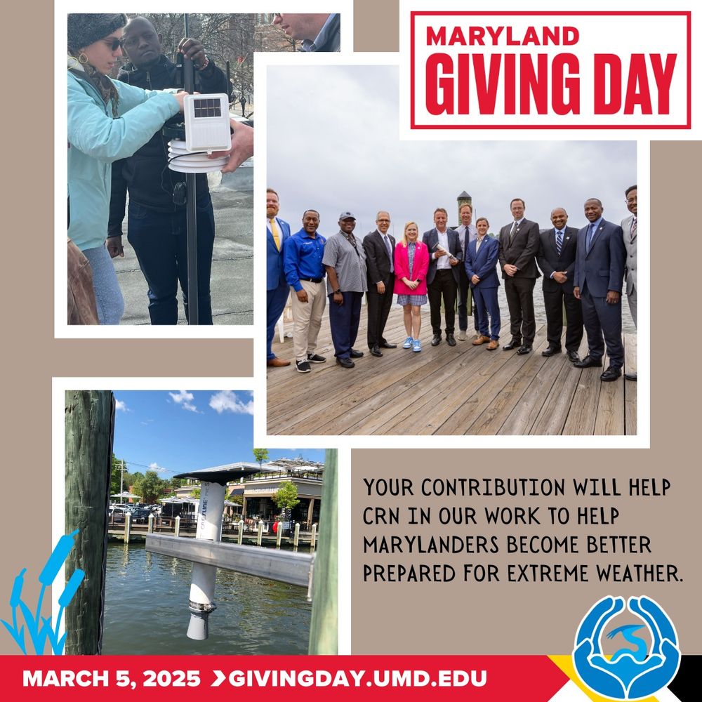 Your contribution will help CRN in our work to help Marylanders become better prepared for extreme weather.