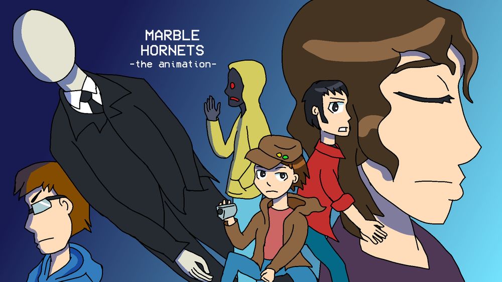 An anime inspired wallpaper of the youtube series, Marble Hornets.