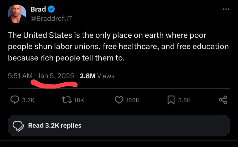 Almost the exact same text as the OP post (The United States is the only place...because rich people tell them to