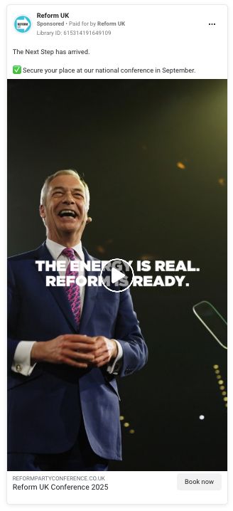 Reform ad for their conference in September.