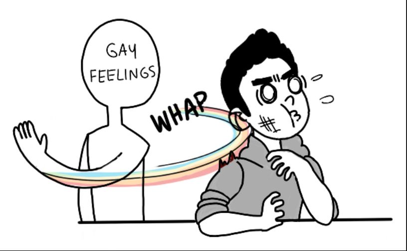 Gay feelings whacking someone in the head