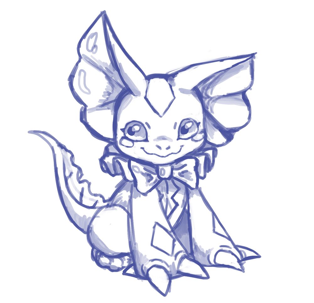 a sketch of the digimon elizamon.