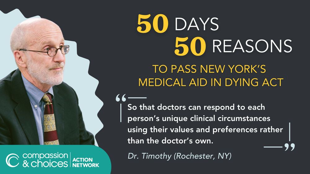 Photo of Dr. Timothy with quote "So that doctors can respond to each person’s unique clinical circumstances using their values and preferences rather than the doctor’s own."