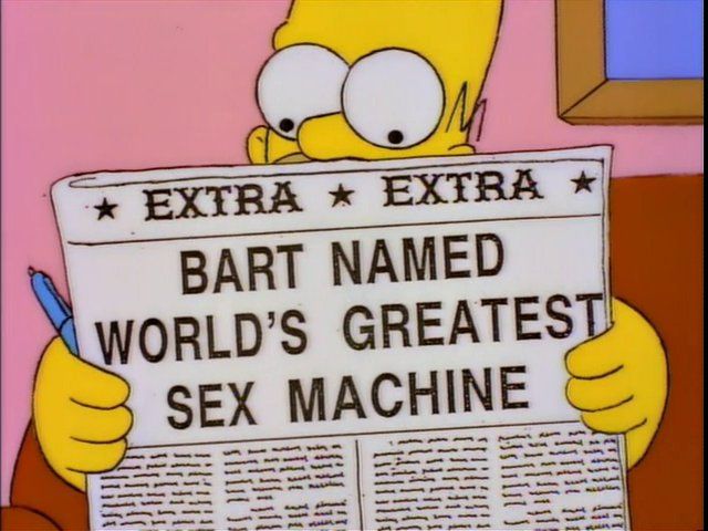 Extra extra bart names worlds greatest sex machine fake simpsons paper 