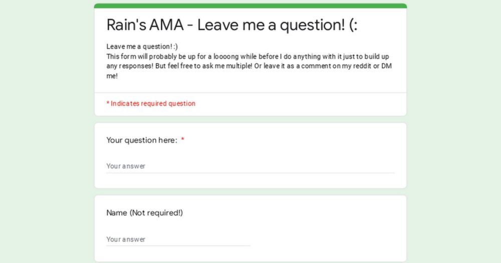 Rain's AMA - Leave me a question! (: