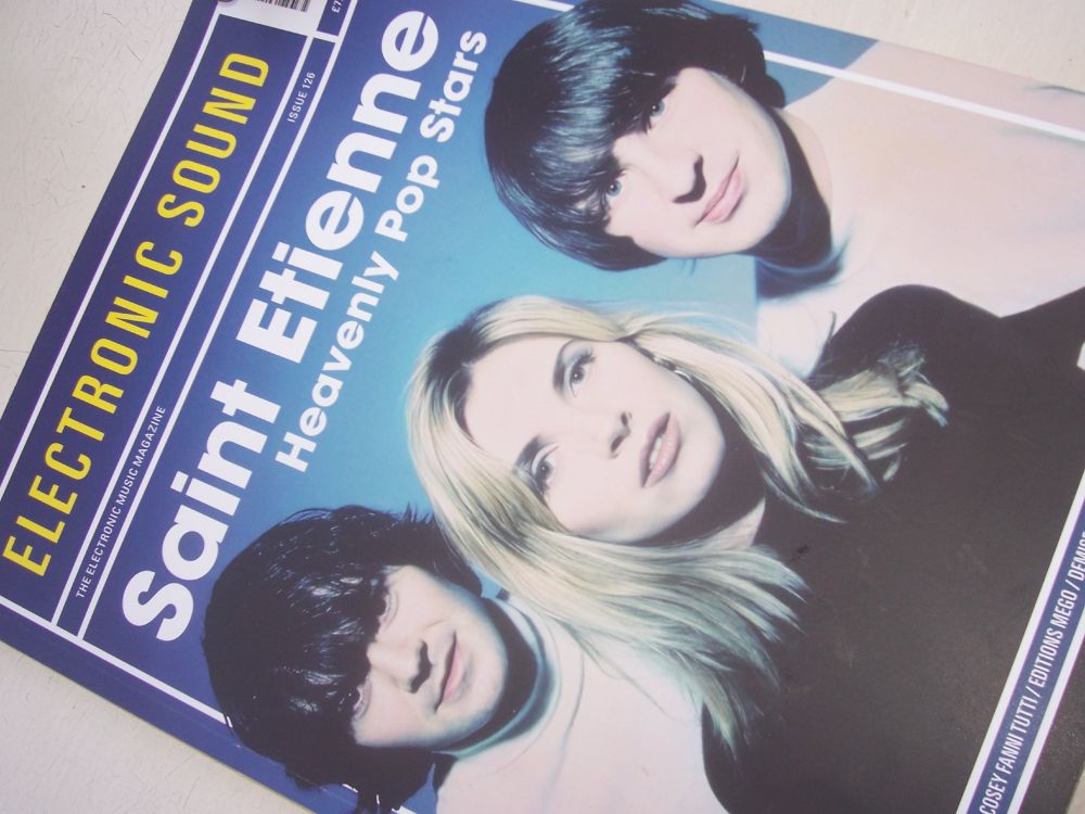 The cover of the new Electronic Sound magazine, featuring Saint Etienne. 