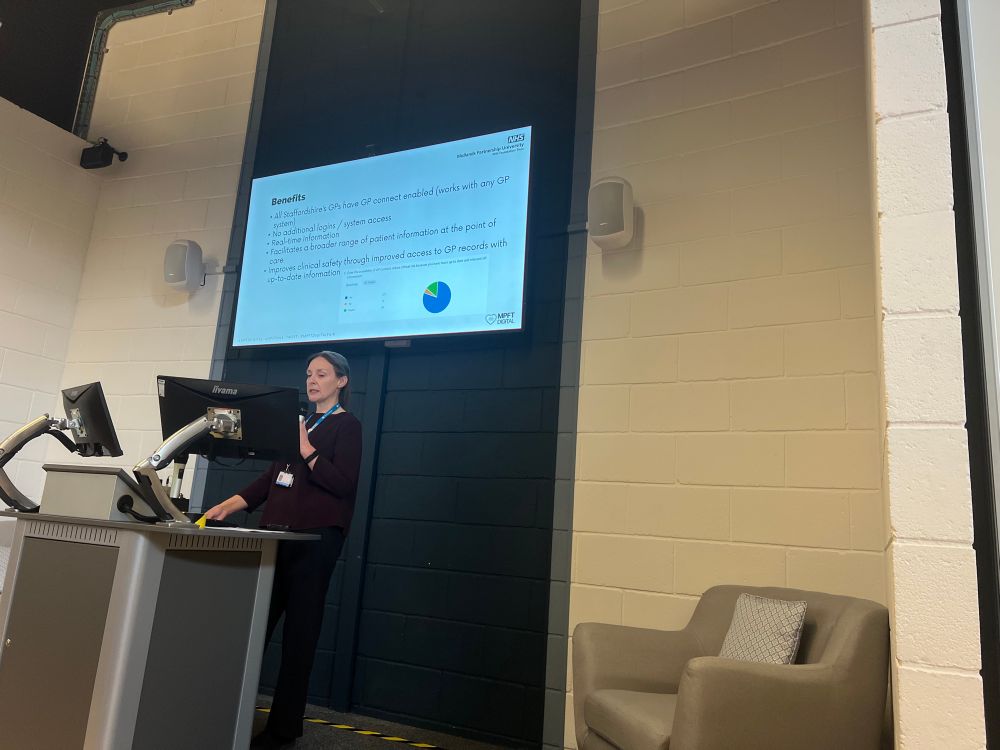 Suzanne presenting the benefits of GP Connect