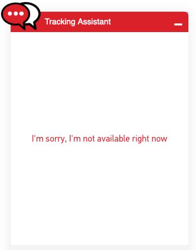 "I'm sorry, I'm not available right now."

Royal Mail livery.
