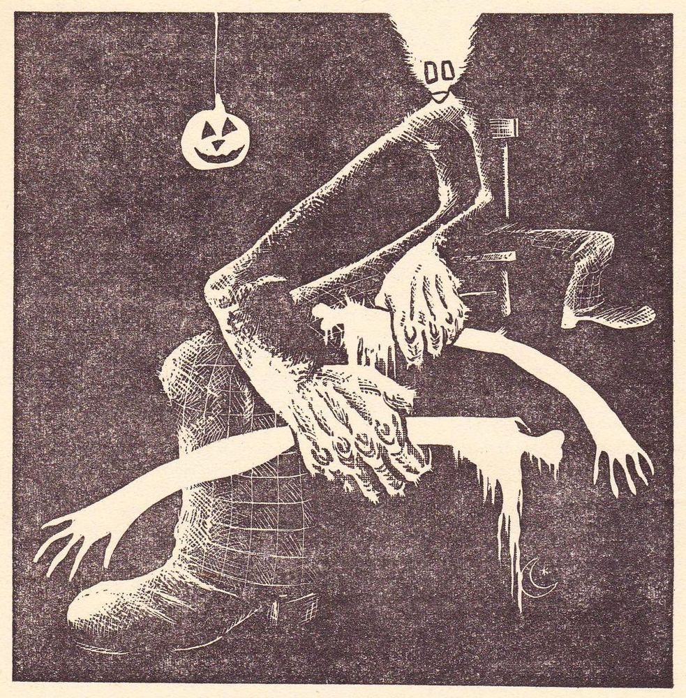 Arms, legs, bones, a pumpkin lantern 