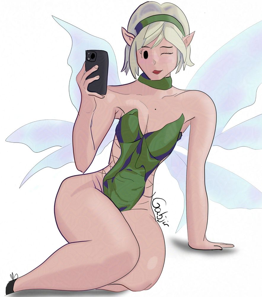 A study of Nora Fawn in a Tinkerbell cosplay