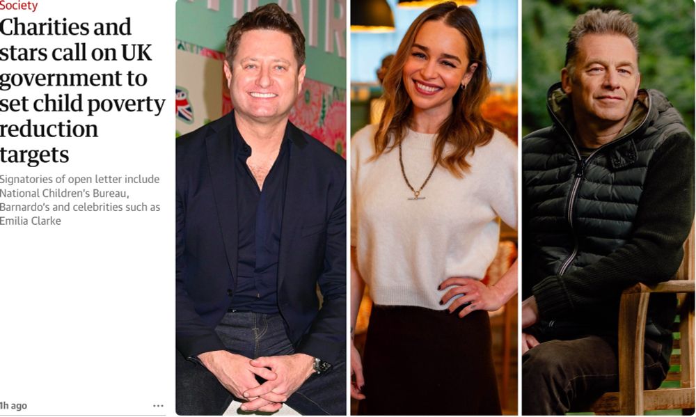 UK stars call on UK Govt to set child poverty reduction targets