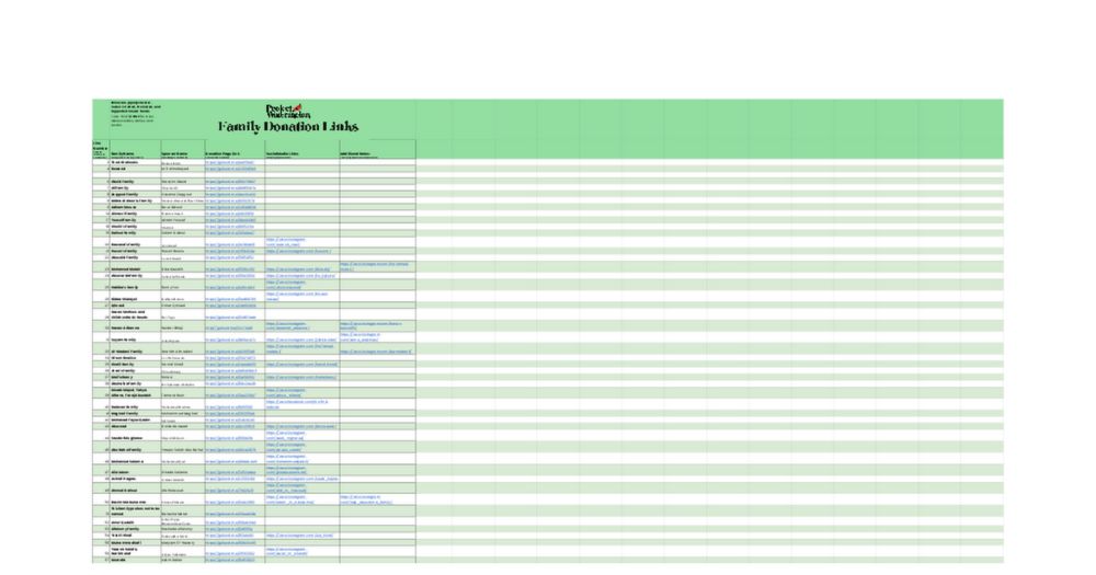 Gaza Family Spreadsheet | Project Watermelon Family Donation Links