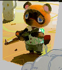 Tom Nook has had enough and is going to take the bells with a rifle