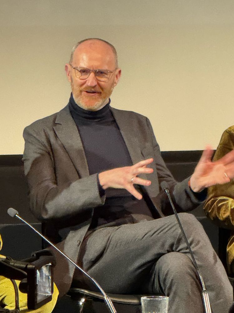 Mark Gatiss on stage at the BFI discussing ‘Woman of Stone’. 