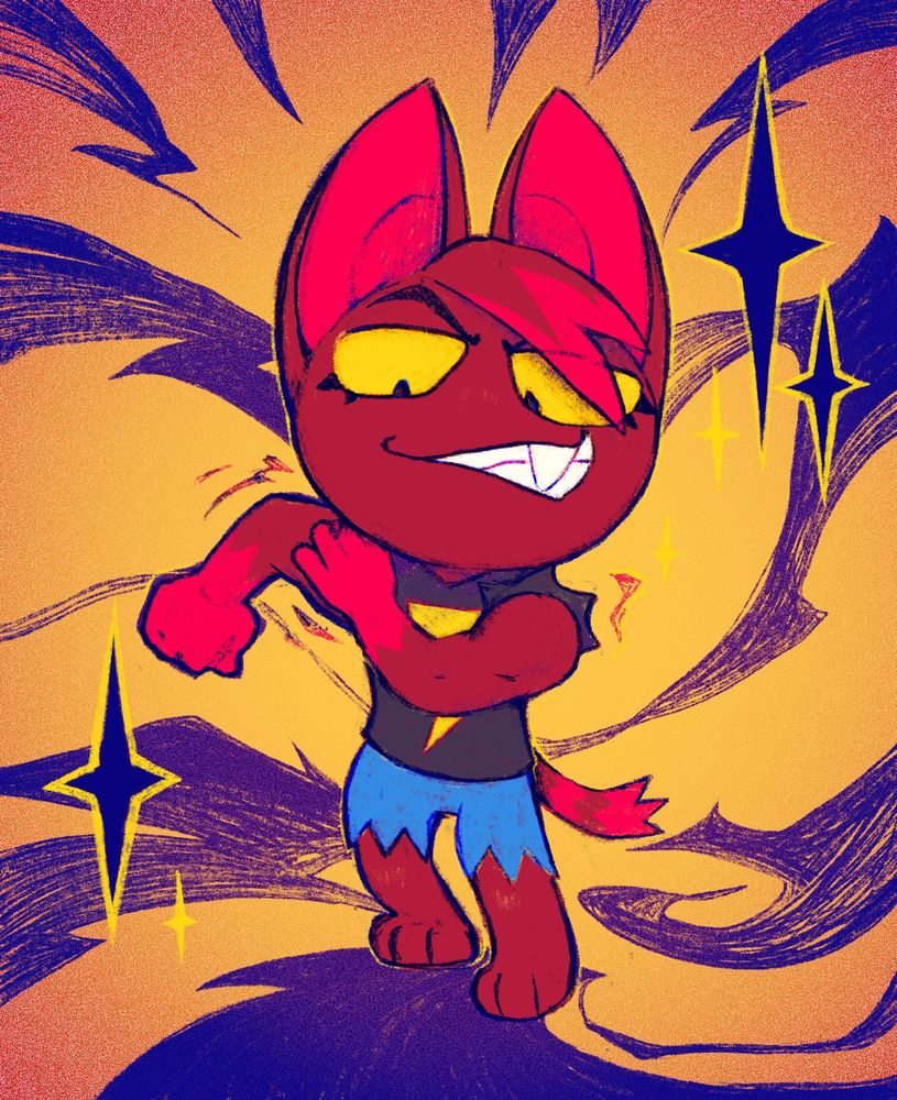 a buff maroon kitty cat prepares to punch you