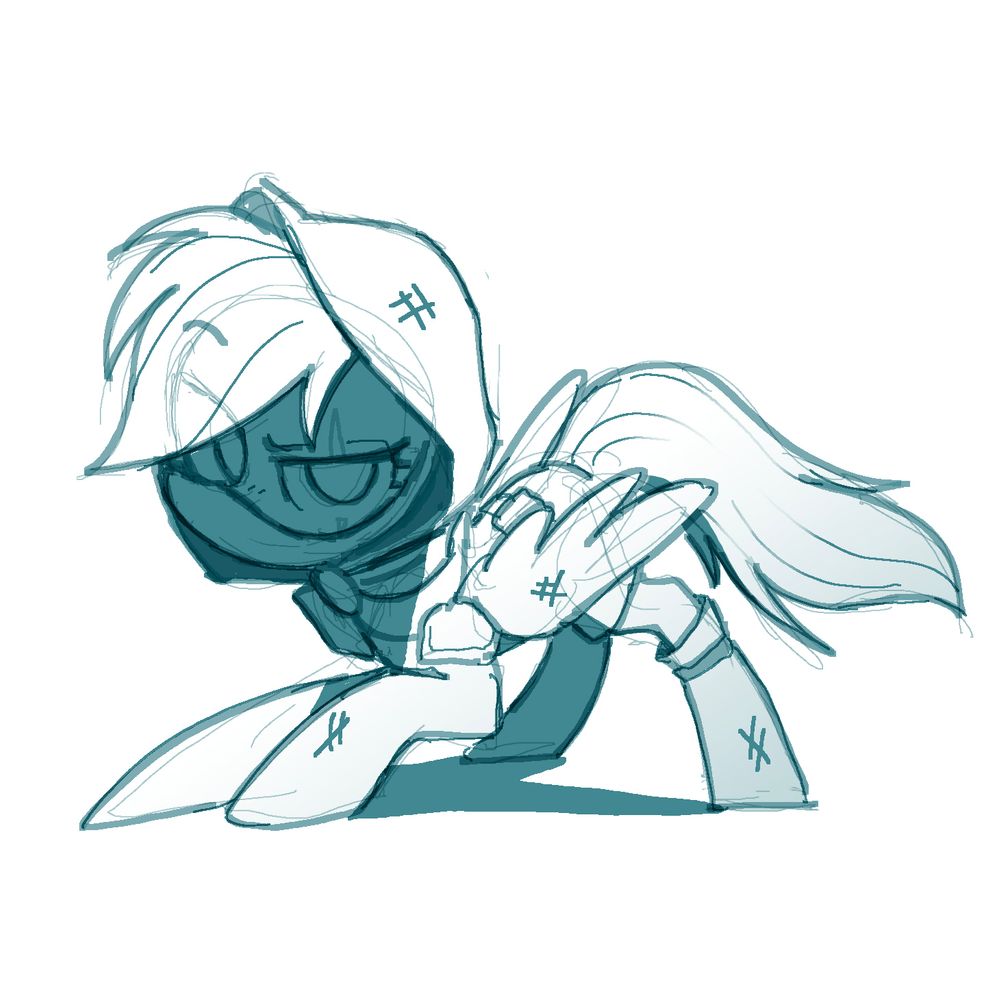 sketch of rainbow dash in a rogue outfit