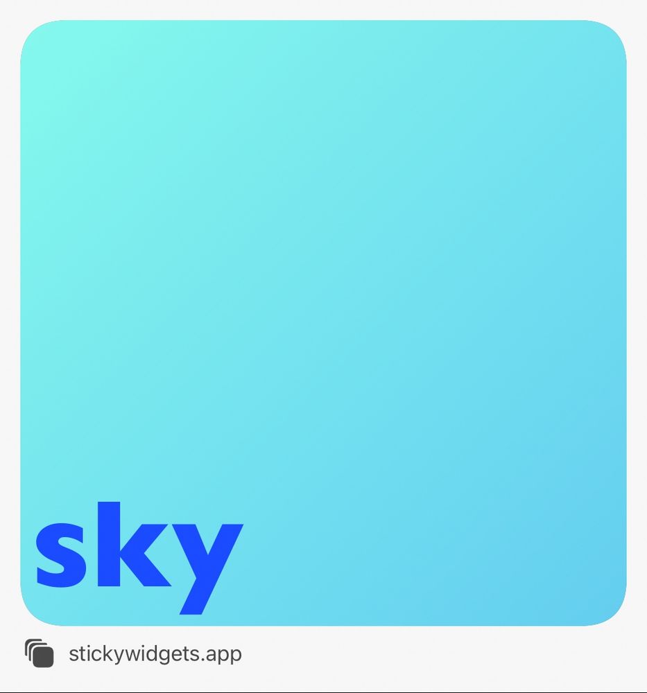 a blue "sky" in a Sticky Widgets note