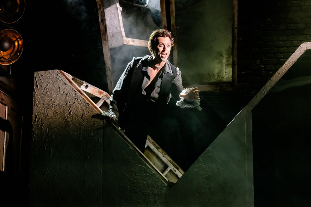Jordan Luke Gage as Salieri, if Salieri was a sexy vampire. Saving Mozart at The Other Palace, 2025.