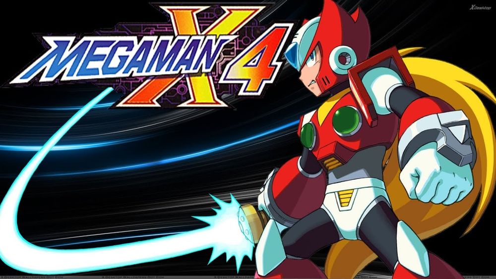 It's a picture of Zero trying to kill the logo for mega Man X4.