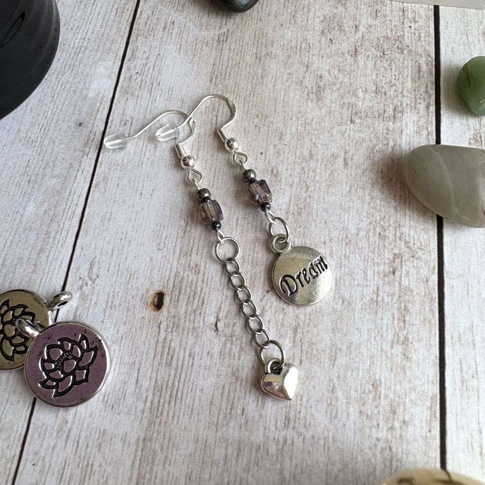 SUGA D-Day inspired handmade jewelry designed by CloudLily. Asymmetrical earrings 