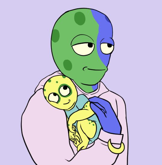 aran holding willow up against his chest/shoulder