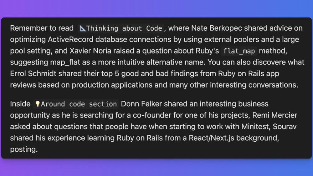 Screenshot of highlights from Thinking about Code and Around Code sections