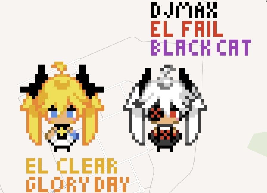 Pixel art of El Clear and El Fail on wplace