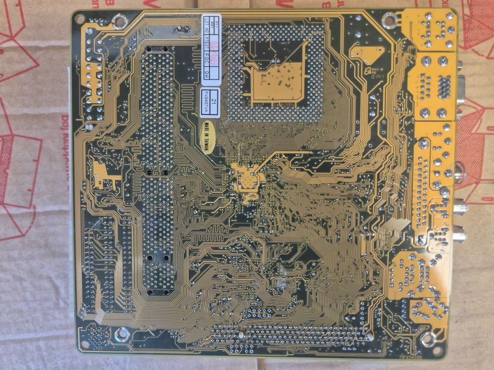 The back side of the motherboard