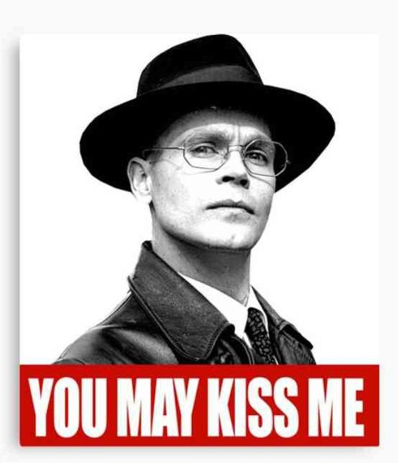 Actor Richard Gibson posing as Herr Flick, the Gestapo officer in 'Allo 'Allo, the popular British 1980s comedy series set in Nazi-occupied France.