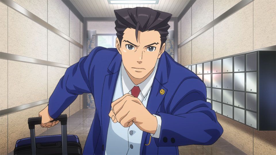 Phoenix Wright, with distinct age lines around his eyes and graying hair 