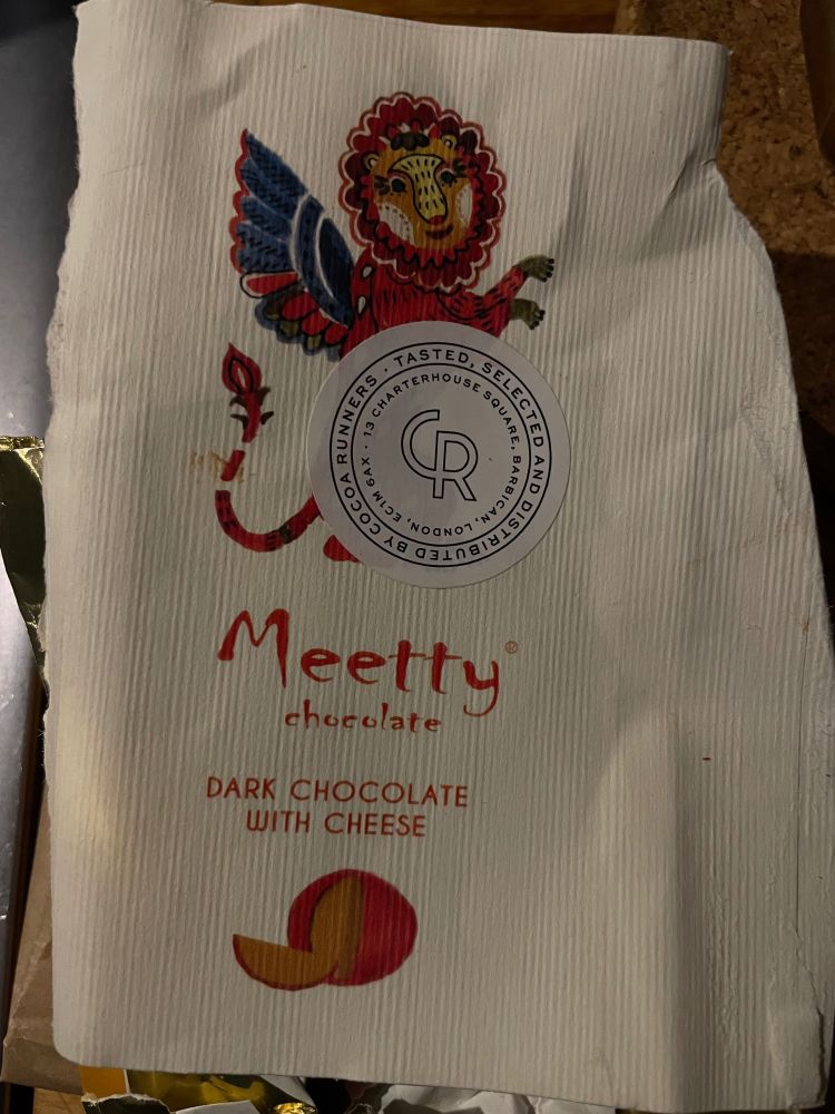 pic of a wrapper of a Meetty brand chocolate bar.