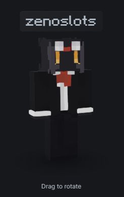 Minecraft skin of a dark grey character in a suit
