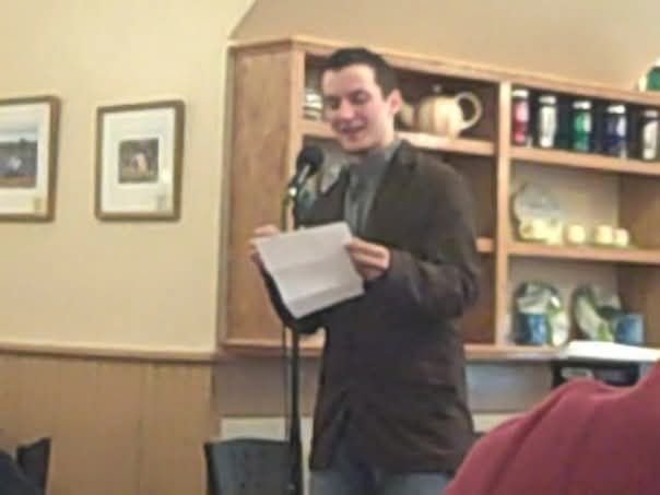 Young Charlie in 03/10/2009, co-feature for the stone pigeon poetry reading at the breaking new grounds coffee shop. 