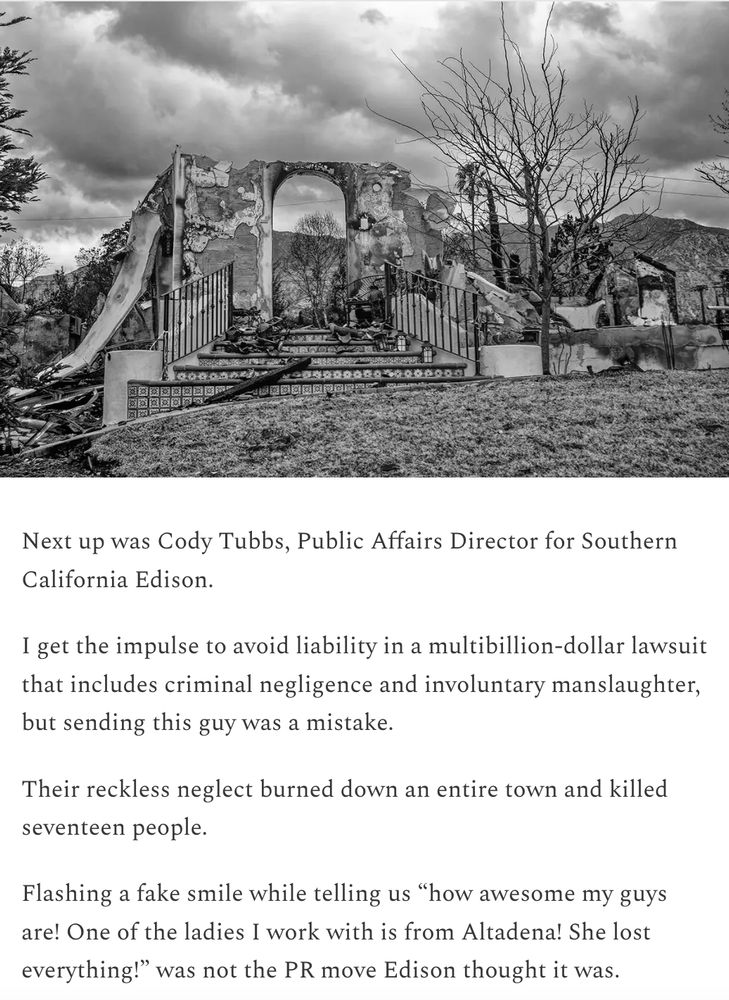 Screenshot from a substack post on the eaton fires.