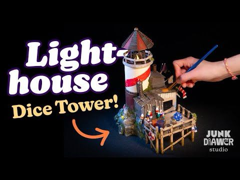 Lighthouse Diorama with Secret Dice Tower! // JunkDrawer Studio Ep 002