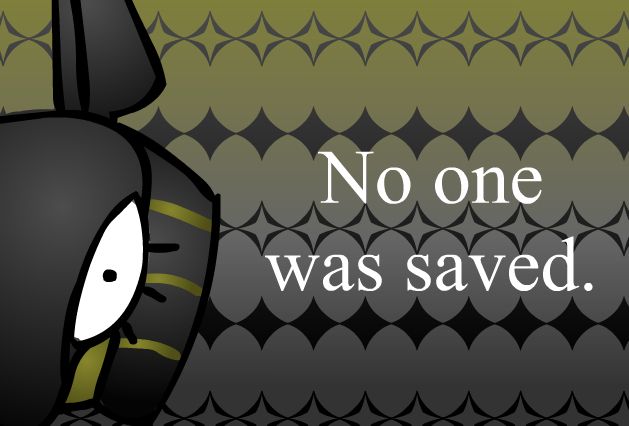 roblox character in an Anubis mask stares down the camera. "No one was saved."